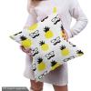 Ambesonne Black and White Fabric by The Yard, Monochrome Background with Square Shapes Diagonal Pattern Modern Geometric, Decorative Fabric for Upholstery and Home Accents, 2 Yards, Black Charcoal(Yellow Charcoal)