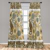 Ambesonne Dinosaur Curtains, Delicate Cartoon Animals of Jurassic Scenario Funny Jungle Pastel Tones, Window Treatments 2 Panel Set for Living Room Bedroom, Pair of – 28″ x 95″, Blush Blue Grey White(Sand Brown and Laurel Green)