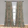 Ambesonne Dinosaur Curtains, Delicate Cartoon Animals of Jurassic Scenario Funny Jungle Pastel Tones, Window Treatments 2 Panel Set for Living Room Bedroom, Pair of – 28″ x 95″, Blush Blue Grey White(Laurel Green and Dark Khaki)