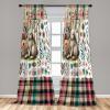 Ambesonne Dinosaur Curtains, Delicate Cartoon Animals of Jurassic Scenario Funny Jungle Pastel Tones, Window Treatments 2 Panel Set for Living Room Bedroom, Pair of – 28″ x 95″, Blush Blue Grey White(Pale Mustard Multicolor)