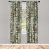 Ambesonne Dinosaur Curtains, Delicate Cartoon Animals of Jurassic Scenario Funny Jungle Pastel Tones, Window Treatments 2 Panel Set for Living Room Bedroom, Pair of – 28″ x 95″, Blush Blue Grey White(Pale Green Khaki)