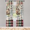 Ambesonne Dinosaur Curtains, Delicate Cartoon Animals of Jurassic Scenario Funny Jungle Pastel Tones, Window Treatments 2 Panel Set for Living Room Bedroom, Pair of – 28″ x 95″, Blush Blue Grey White(Pale Mustard Multicolor)