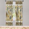 Ambesonne Dinosaur Curtains, Delicate Cartoon Animals of Jurassic Scenario Funny Jungle Pastel Tones, Window Treatments 2 Panel Set for Living Room Bedroom, Pair of – 28″ x 95″, Blush Blue Grey White(Sand Brown and Laurel Green)