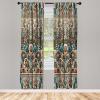 Ambesonne Dinosaur Curtains, Delicate Cartoon Animals of Jurassic Scenario Funny Jungle Pastel Tones, Window Treatments 2 Panel Set for Living Room Bedroom, Pair of – 28″ x 95″, Blush Blue Grey White(Champagne Pale Blue Ecru)