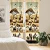 Ambesonne Dinosaur Curtains, Delicate Cartoon Animals of Jurassic Scenario Funny Jungle Pastel Tones, Window Treatments 2 Panel Set for Living Room Bedroom, Pair of – 28″ x 95″, Blush Blue Grey White(Pale Coffee Sand Brown)