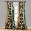 Ambesonne Dinosaur Curtains, Delicate Cartoon Animals of Jurassic Scenario Funny Jungle Pastel Tones, Window Treatments 2 Panel Set for Living Room Bedroom, Pair of – 28″ x 95″, Blush Blue Grey White(Emerald Caramel)