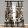 Ambesonne Dinosaur Curtains, Delicate Cartoon Animals of Jurassic Scenario Funny Jungle Pastel Tones, Window Treatments 2 Panel Set for Living Room Bedroom, Pair of – 28″ x 95″, Blush Blue Grey White(Cocoa Grey Teal and Green)