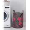 Ambesonne Floral Laundry Bag, Ombre Style Flourishing Rose Blooms Valentines Anniversary Image, Hamper Basket with Handles Drawstring Closure for Laundromats, 13″ x 19″, Charcoal Grey Magenta