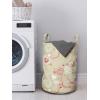 Ambesonne Valentines Laundry Bag, Doodle Style Abstract Heart Shapes with Love and Affection Theme, Hamper Basket with Handles Drawstring Closure for Laundromats, 13″ x 19″, Beige Dark Coral White