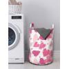 Ambesonne Vintage Valentine Laundry Bag, Hand Drawn Irregular Hearts in Pink Color Palette, Hamper Basket with Handles Drawstring Closure for Laundromats, 13″ x 19″, Pink and Rose