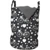 Ambesonne Hearts Laundry Bag, Bicycles and Heart and Romantic Scene Valentine’s Day Theme, Hamper Basket with Handles Drawstring Closure for Laundromats, 13″ x 19″, Dark Grey and White
