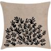Ambesonne Mid Century Modern Boho Throw Pillow Cushion Cover, Contemporary Leaves Silhouettes Rectangle Shapes Art, Decorative Square Accent Pillow Case, 16″ X 16″, Warm Taupe Charcoal Grey