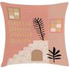 Ambesonne Mid Century Modern Boho Throw Pillow Cushion Cover, Contemporary Neutral Terracotta Colored Scene Art, Decorative Square Accent Pillow Case, 36″ X 36″, Coral Pale Salmon and Camel