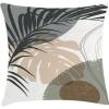 Ambesonne Mid Century Modern Boho Throw Pillow Cushion Cover, Contemporary of Leafy Silhouettes Monsteras and Rounds, Decorative Square Accent Pillow Case, 40″ X 40″, Grey Teal Tan and Brown