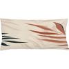 Ambesonne Mid Century Modern Boho Throw Pillow Cushion Cover, Pastel Colors Minimal Design of Tropical Leafy Scene, Decorative Rectangle Accent Pillow Case, 36″ X 16″, Fern Green Pale Vermilion