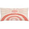 Ambesonne Mid Century Modern Boho Throw Pillow Cushion Cover, Sunny Day in Neutral Colors Rainbow Stripes and Sun Art, Decorative Rectangle Accent Pillow Case, 36″ X 16″, Coral Blush Eggshell