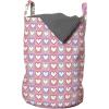Ambesonne Valentine’s Day Laundry Bag, Repetitive Pattern Colorful Framed Heart Shapes in Pink Toned Squares, Hamper Basket with Handles Drawstring Closure for Laundromats, 13″ x 19″, Multicolor