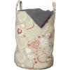 Ambesonne Valentines Laundry Bag, Doodle Style Abstract Heart Shapes with Love and Affection Theme, Hamper Basket with Handles Drawstring Closure for Laundromats, 13″ x 19″, Beige Dark Coral White
