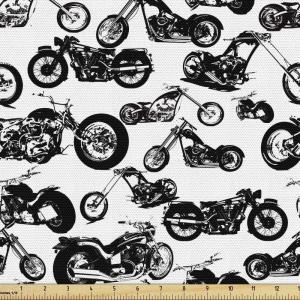 Ambesonne Black and White Fabric by The Yard, Monochrome Background with Square Shapes Diagonal Pattern Modern Geometric, Decorative Fabric for Upholstery and Home Accents, 2 Yards, Black Charcoal(White and Black)