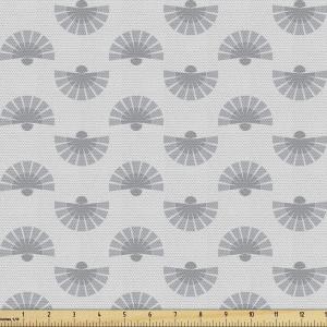 Ambesonne Black and White Fabric by The Yard, Monochrome Background with Square Shapes Diagonal Pattern Modern Geometric, Decorative Fabric for Upholstery and Home Accents, 2 Yards, Black Charcoal(Beige Grey)