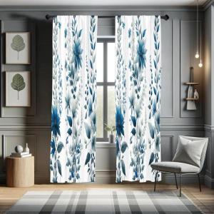 Ambesonne Dinosaur Curtains, Delicate Cartoon Animals of Jurassic Scenario Funny Jungle Pastel Tones, Window Treatments 2 Panel Set for Living Room Bedroom, Pair of – 28″ x 95″, Blush Blue Grey White(Slate Blue and Sea Blue)