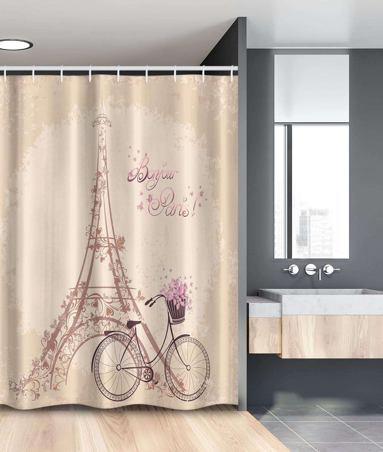 imageAmbesonne Fantasy Shower Curtain Hot Air Balloons in The Clouds Dream Journey to Secret Paradise Romantic Design Cloth Fabric Bathroom Decor Set with Hooks 69 W x 75 L Purple WhiteCream Pink