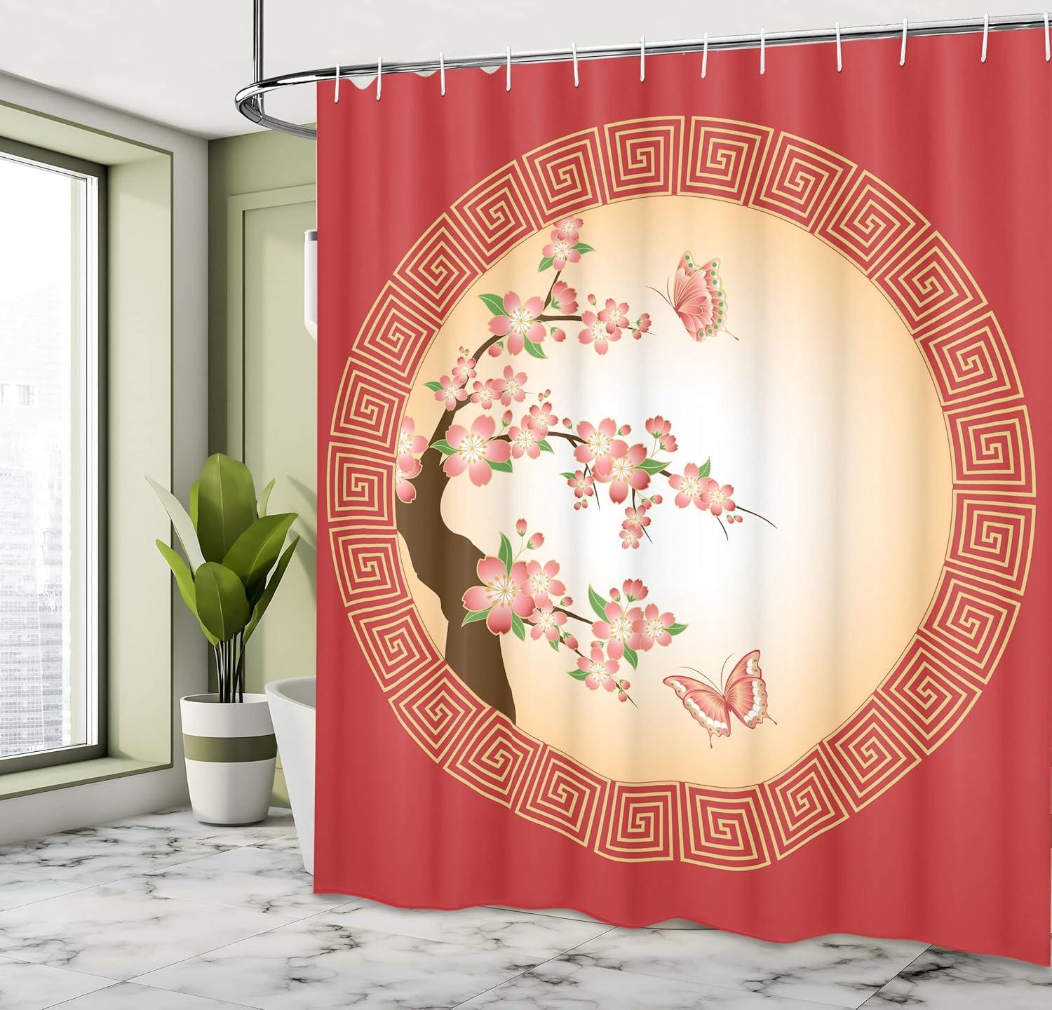 imageAmbesonne Fantasy Shower Curtain Hot Air Balloons in The Clouds Dream Journey to Secret Paradise Romantic Design Cloth Fabric Bathroom Decor Set with Hooks 69 W x 75 L Purple WhiteCoral Peach