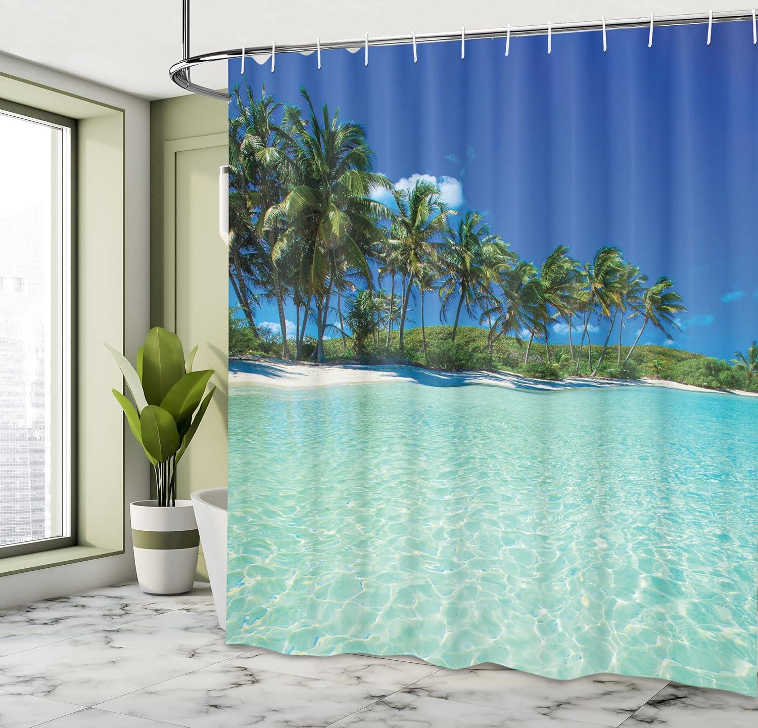 imageAmbesonne Fantasy Shower Curtain Hot Air Balloons in The Clouds Dream Journey to Secret Paradise Romantic Design Cloth Fabric Bathroom Decor Set with Hooks 69 W x 75 L Purple WhiteGreen Turquoise
