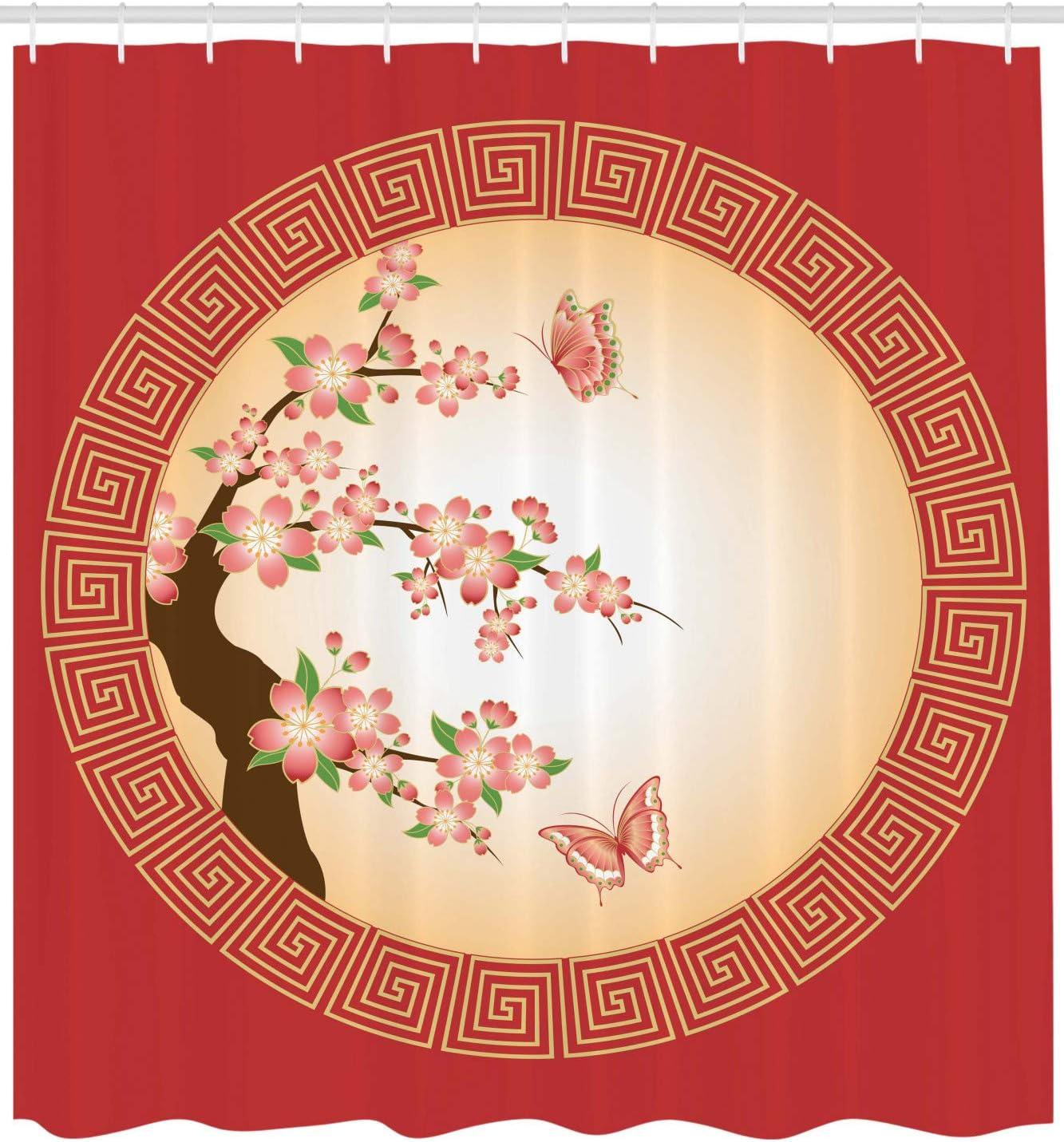 imageAmbesonne Fantasy Shower Curtain Hot Air Balloons in The Clouds Dream Journey to Secret Paradise Romantic Design Cloth Fabric Bathroom Decor Set with Hooks 69 W x 75 L Purple WhiteCoral Peach