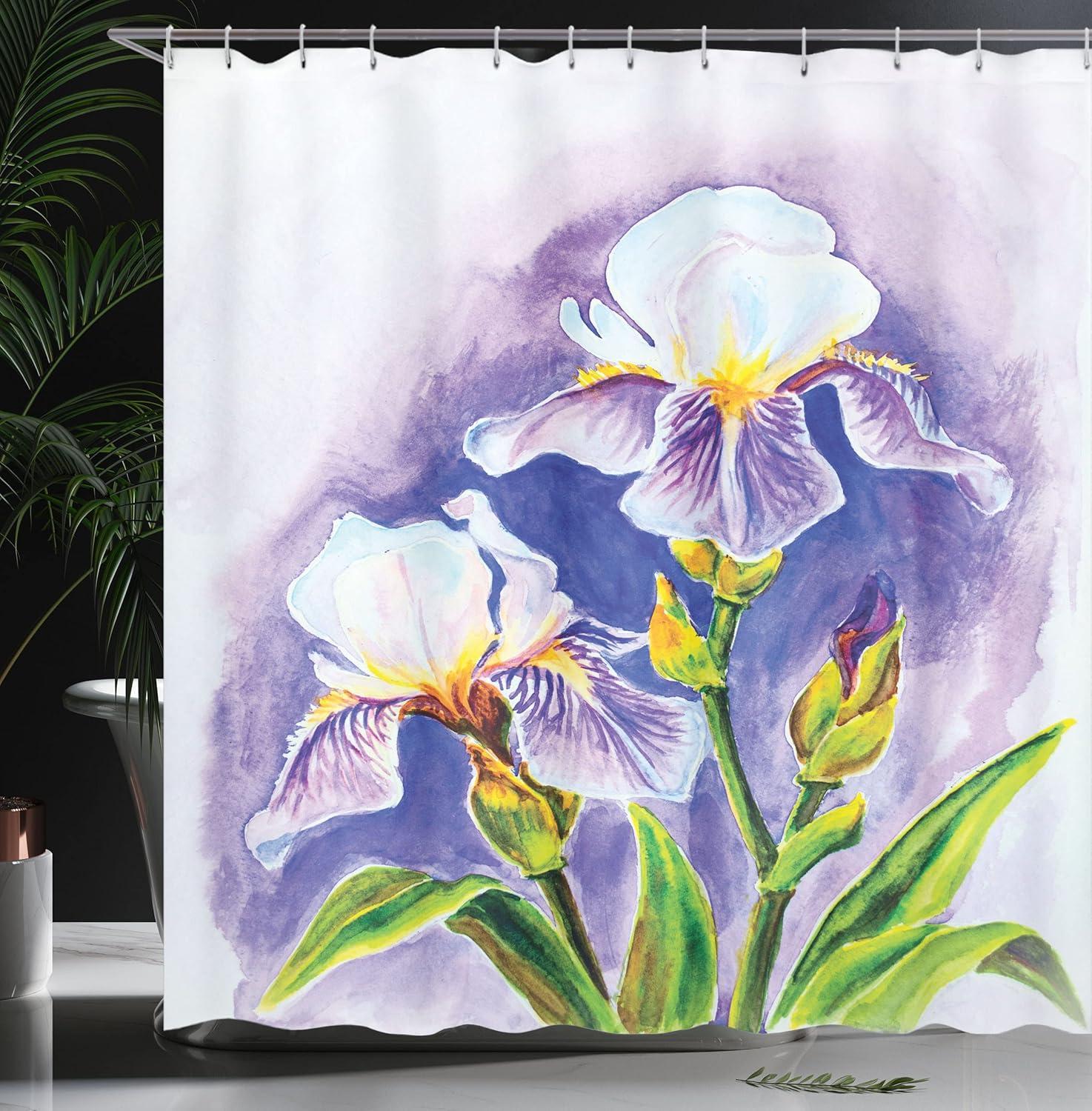 imageAmbesonne Fantasy Shower Curtain Hot Air Balloons in The Clouds Dream Journey to Secret Paradise Romantic Design Cloth Fabric Bathroom Decor Set with Hooks 69 W x 75 L Purple WhiteViolet Green