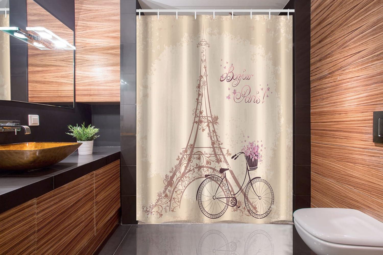 imageAmbesonne Fantasy Shower Curtain Hot Air Balloons in The Clouds Dream Journey to Secret Paradise Romantic Design Cloth Fabric Bathroom Decor Set with Hooks 69 W x 75 L Purple WhiteCream Pink