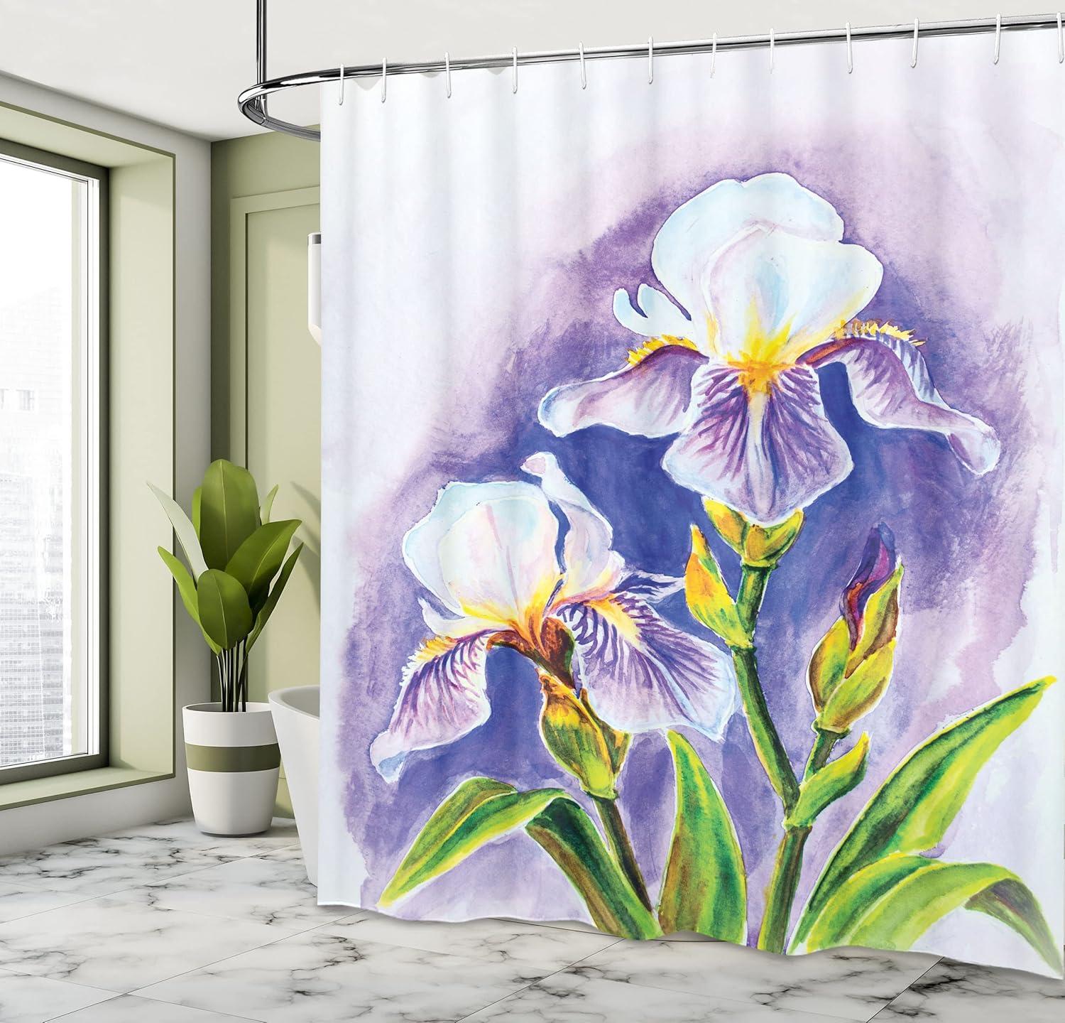 imageAmbesonne Fantasy Shower Curtain Hot Air Balloons in The Clouds Dream Journey to Secret Paradise Romantic Design Cloth Fabric Bathroom Decor Set with Hooks 69 W x 75 L Purple WhiteViolet Green