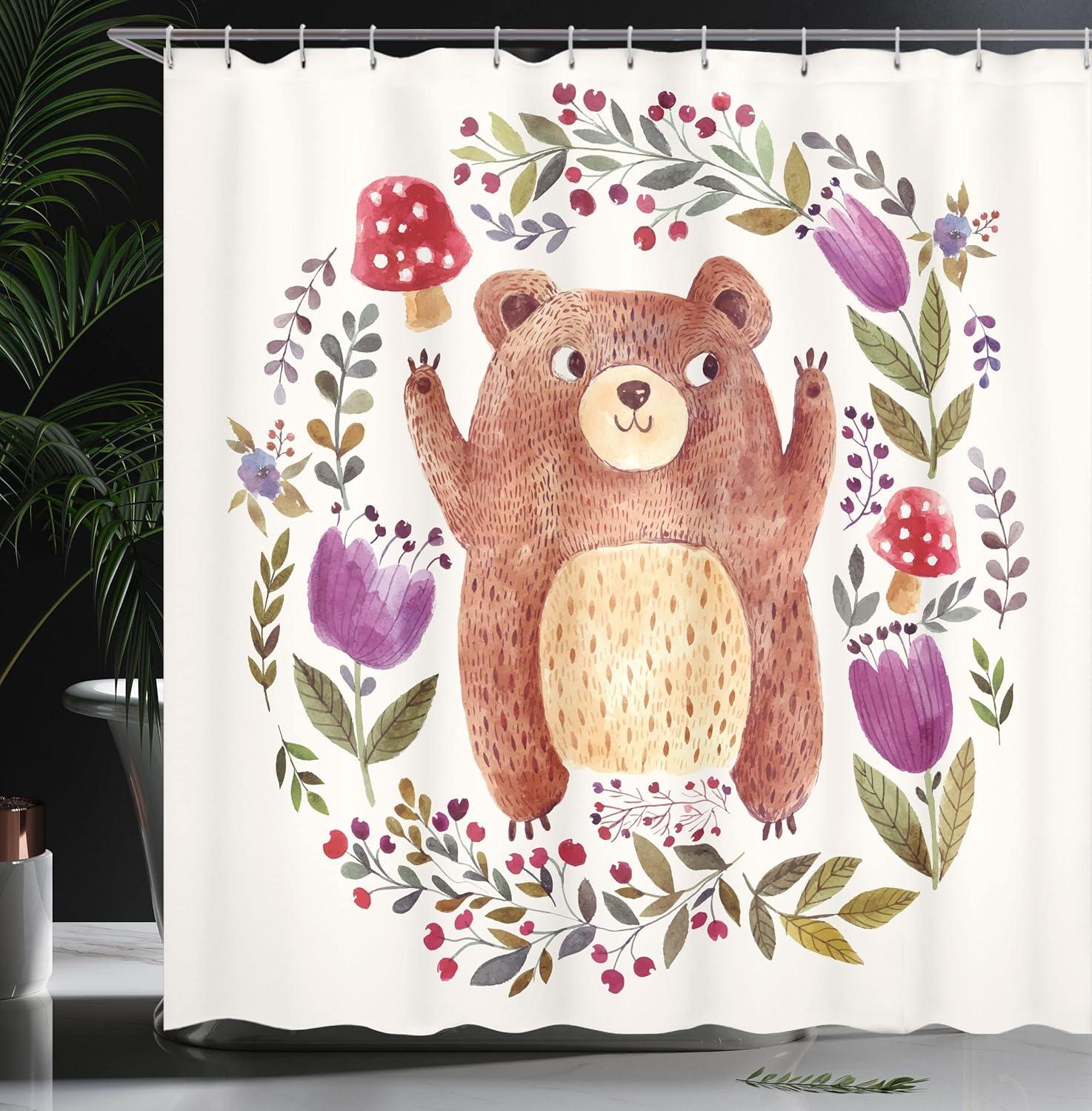 imageAmbesonne Fantasy Shower Curtain Hot Air Balloons in The Clouds Dream Journey to Secret Paradise Romantic Design Cloth Fabric Bathroom Decor Set with Hooks 69 W x 75 L Purple WhitePurple Green