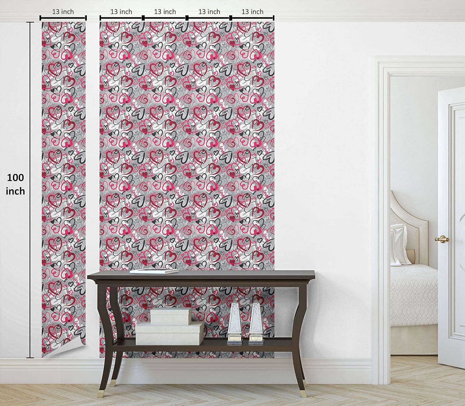 imageAmbesonne Love Peel amp Stick Wallpaper for Home Romantic Random Hand Drawn Style Hearts and Love Words Crazy Romance Valentines SelfAdhesive Living Room Kitchen Accent 13 x 100 Pink Ruby Grey