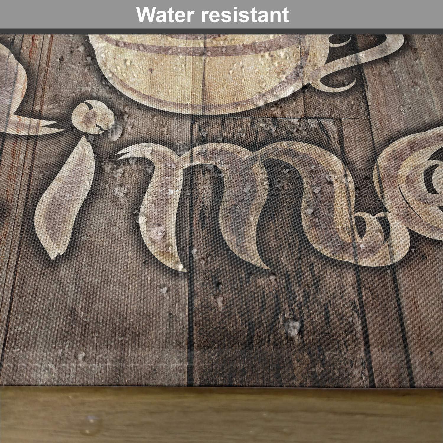 imageAmbesonne Modern Place Mats Set of 4 Coffee Time Phrase with a Cup on a Wooden Grunge Background Kitchen Image Washable Fabric Placemats for Dining Table Standard Size Umber Cocoa