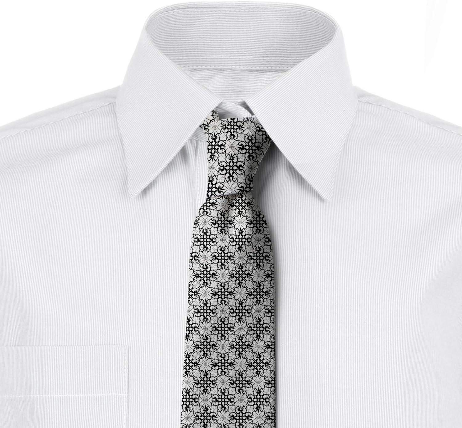 imageAmbesonne Multicolor Modern Mens TieBlack Pale Grey