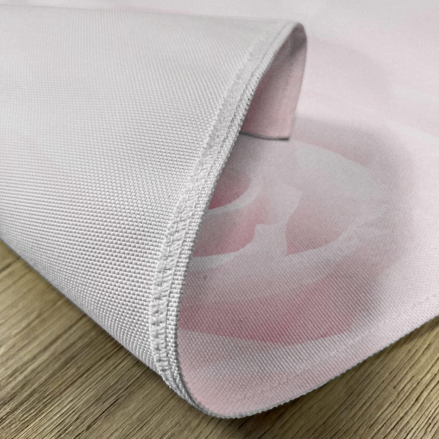 imageAmbesonne Rose Place Mats Set of 4 Pink Rose Close up with Soft Blur Focus Fresh Fragile Fragrance Smell Valentines Day Washable Fabric Placemats for Dining Table Standard Size Pale Pink