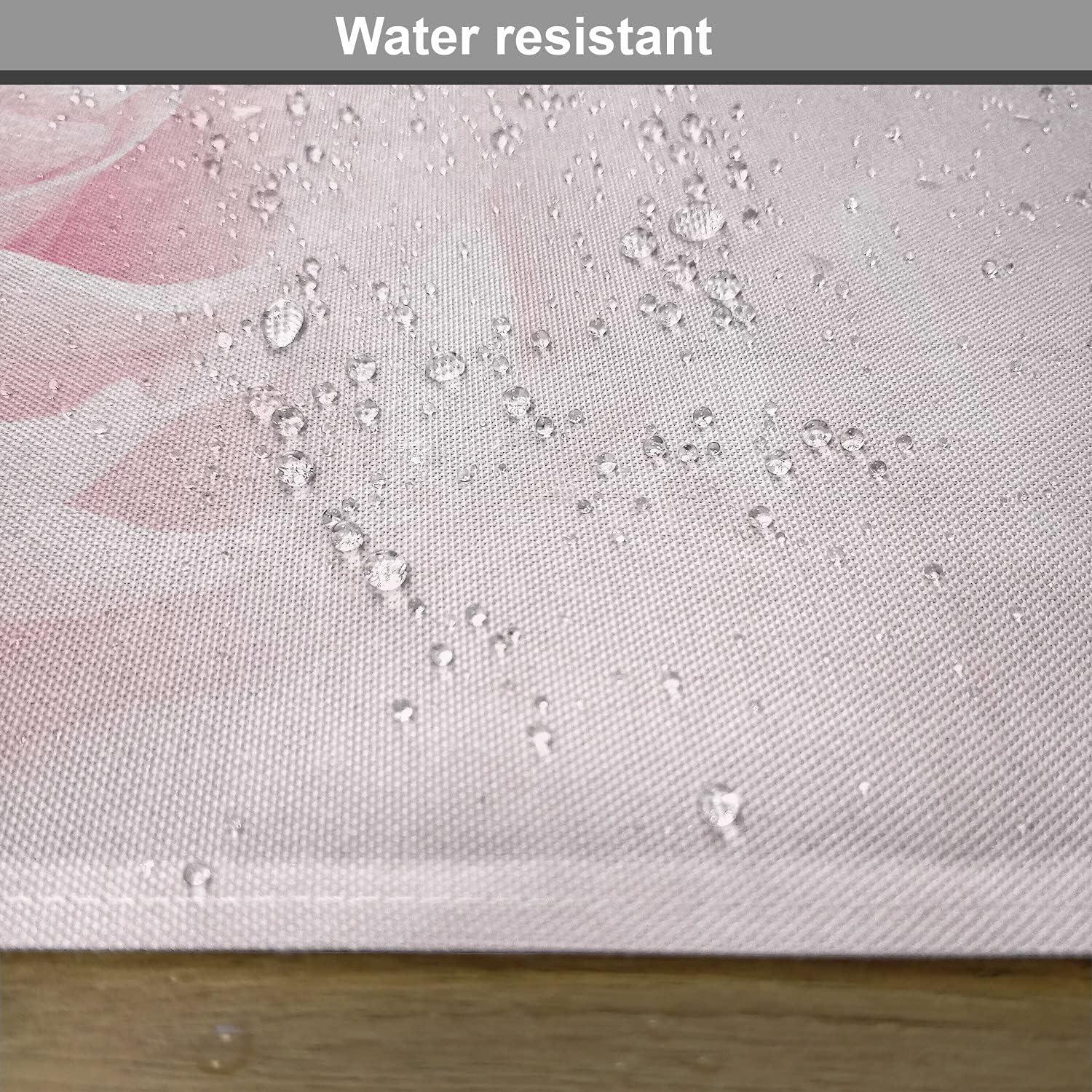 imageAmbesonne Rose Place Mats Set of 4 Pink Rose Close up with Soft Blur Focus Fresh Fragile Fragrance Smell Valentines Day Washable Fabric Placemats for Dining Table Standard Size Pale Pink