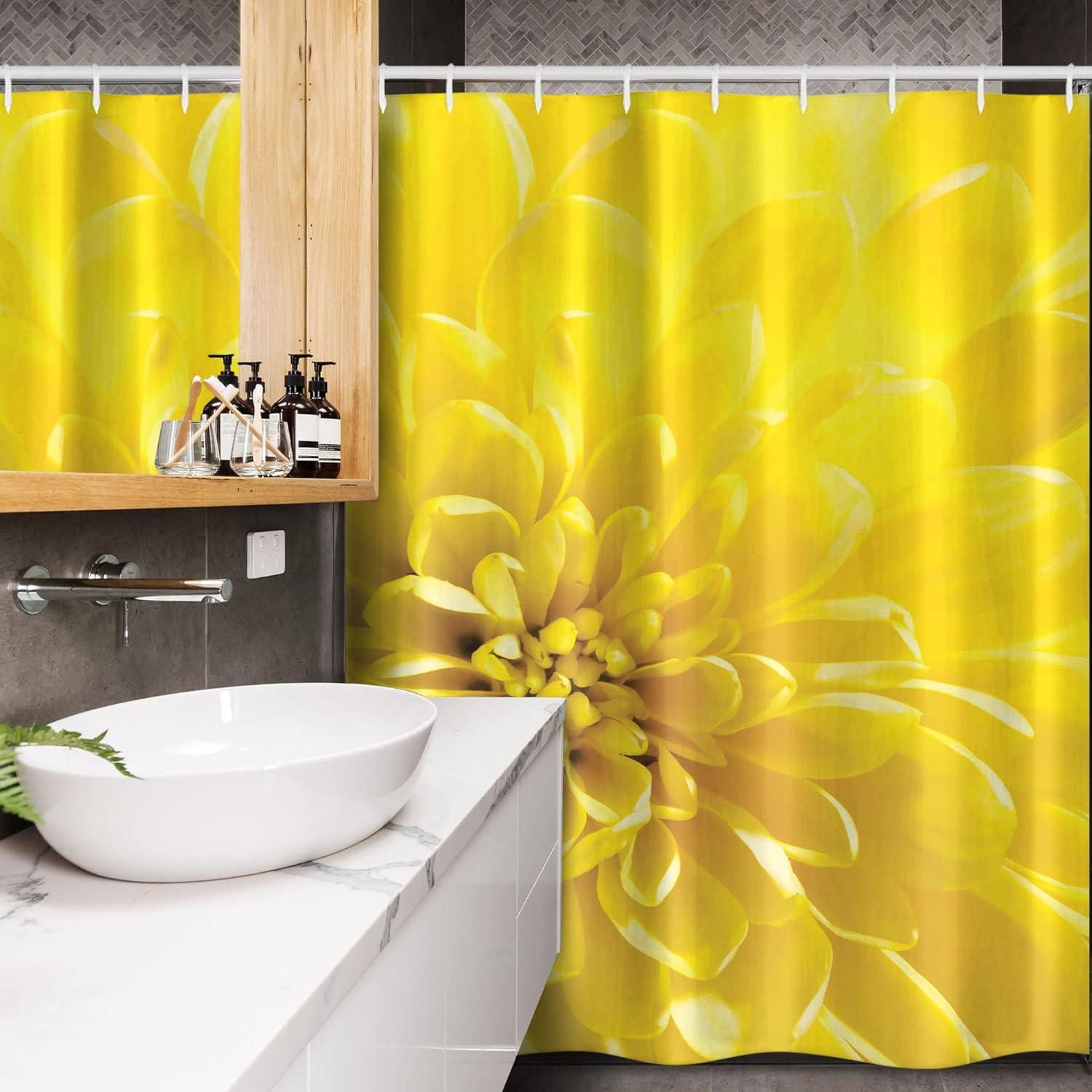 imageAmbesonne Spring Shower Curtain Delicate and Romantic Arrange of Creeper Mesh Flowers Cascade Neutral Theme Cloth Fabric Bathroom Decor Set with Hooks 69 W x 70 L Blush Yellow PinkYellow