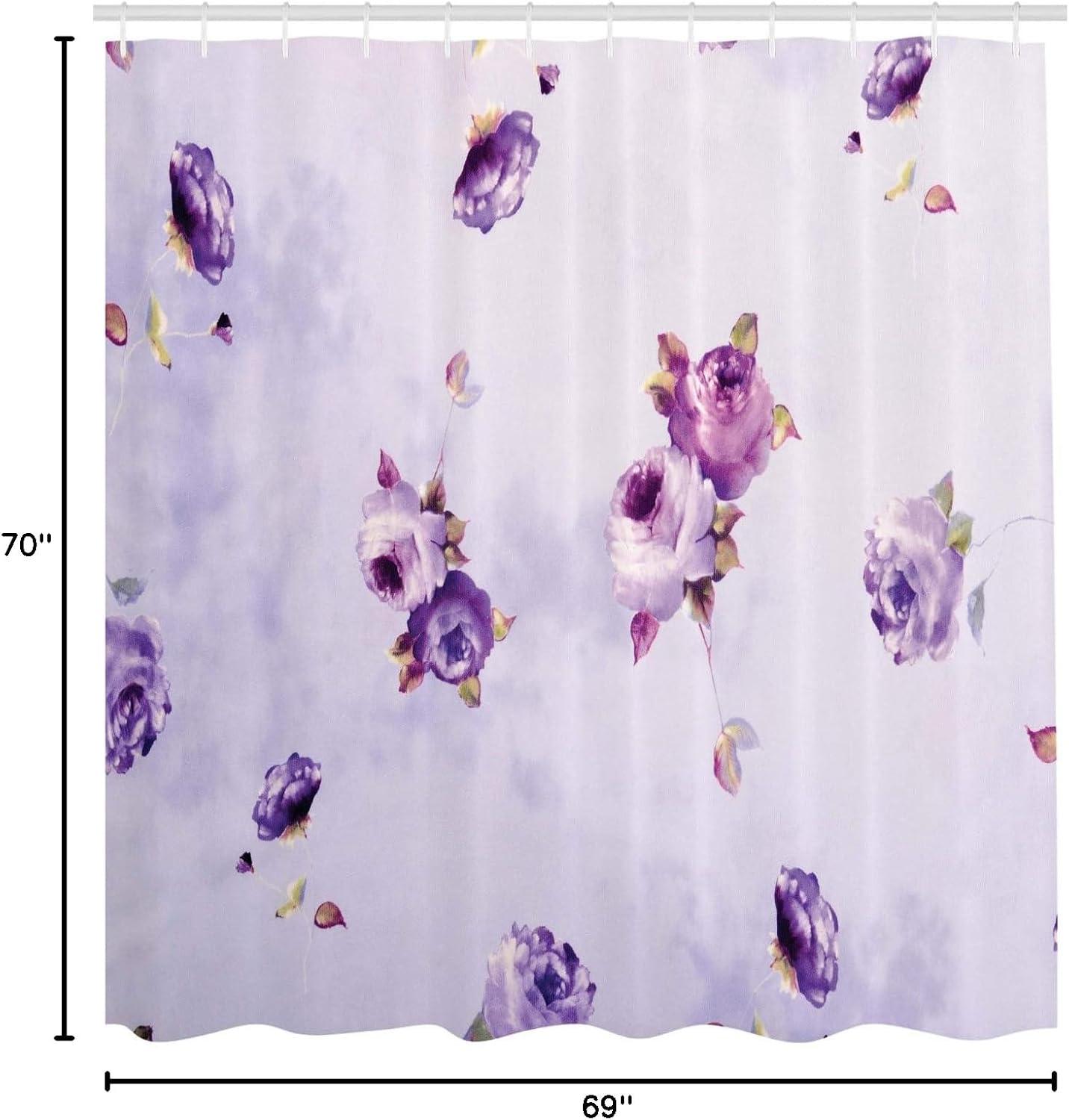 imageAmbesonne Spring Shower Curtain Delicate and Romantic Arrange of Creeper Mesh Flowers Cascade Neutral Theme Cloth Fabric Bathroom Decor Set with Hooks 69 W x 70 L Blush Yellow PinkViolet Lilac