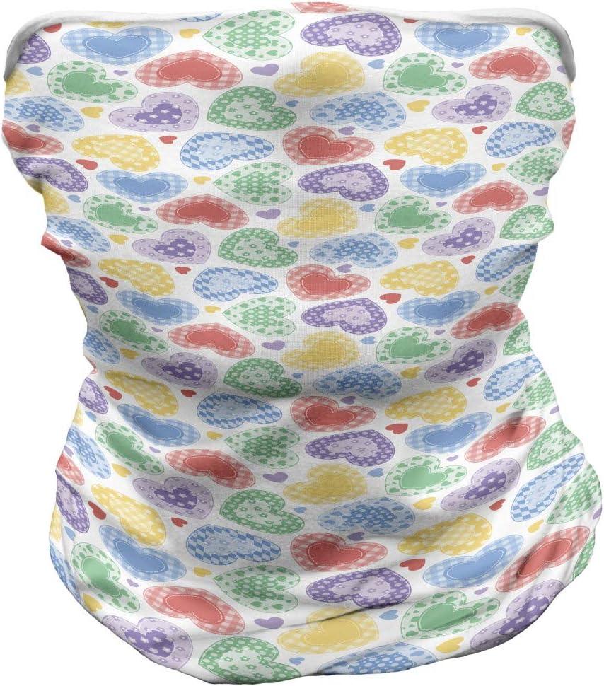 imageAmbesonne Unisex Multicolor Face and Neck WarmersPatchwork Style Hearts