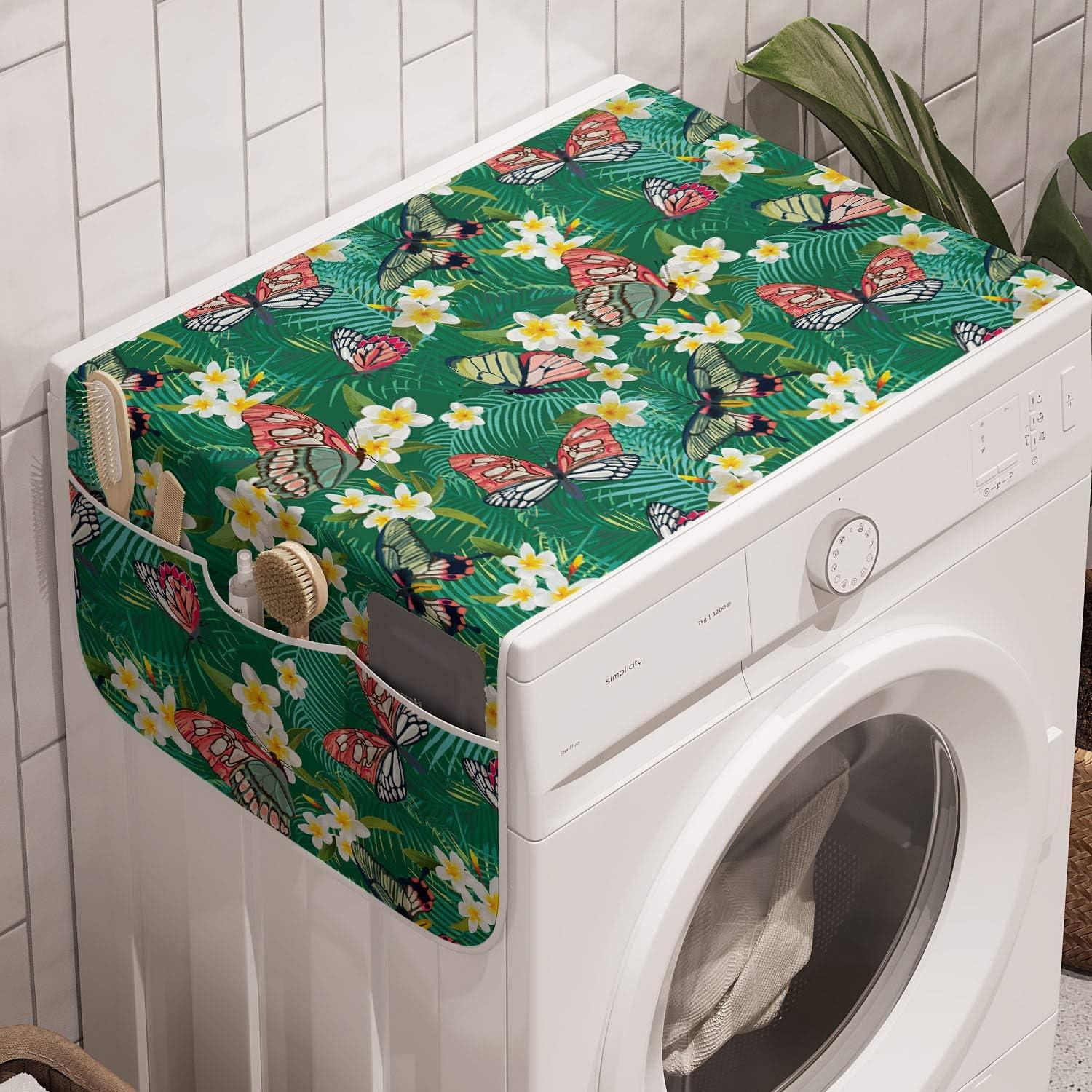 imageAmbesonne Valentines Day Microwave Oven Cover Continuing Composition of Dotted Heart Shapes Water Resistant Organizer with Pockets for Kitchen 36 x 12 Ruby PinkForest Green Multicolor