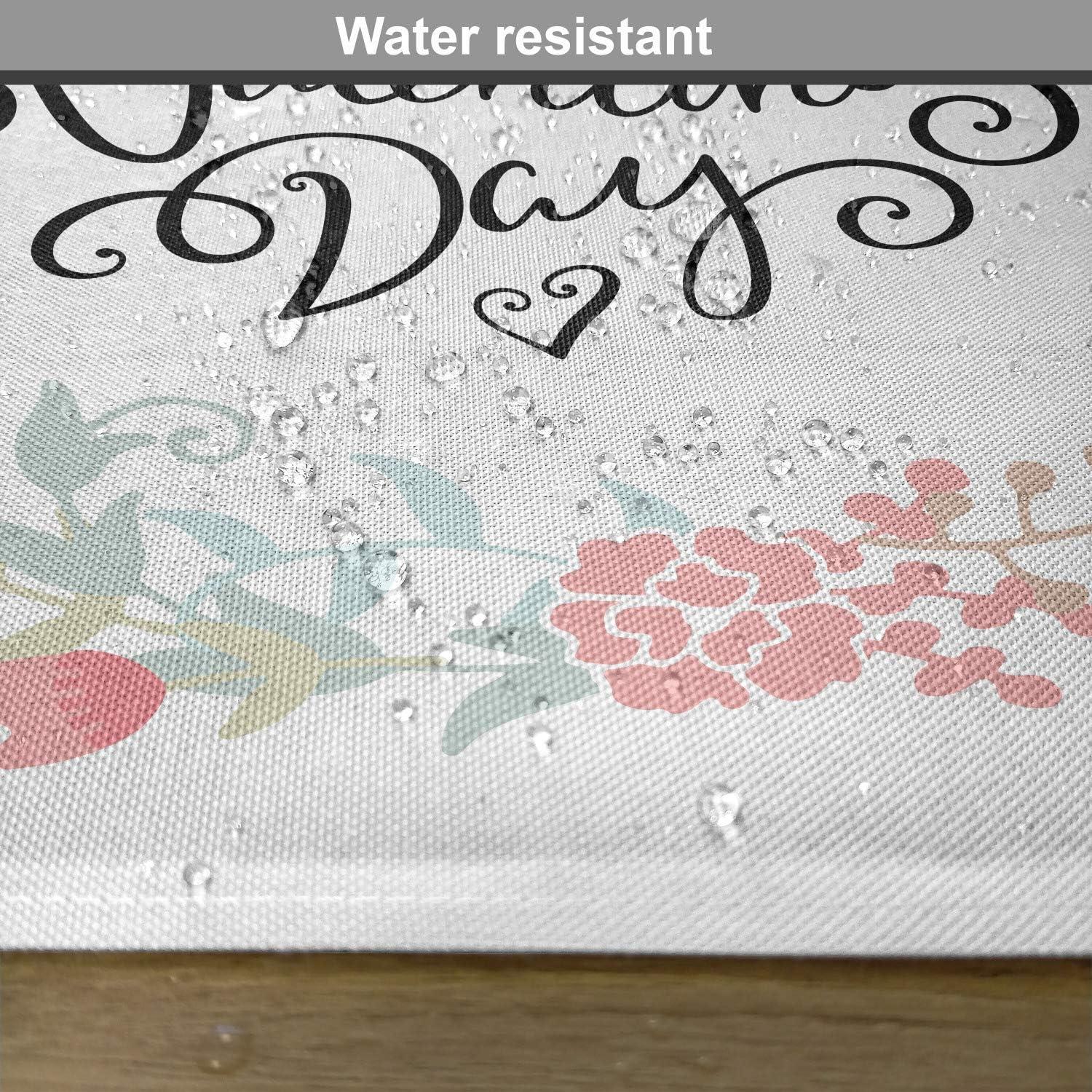 imageAmbesonne Valentines Day Place Mats Set of 4 Floral Flowers Buds Roses Tulips Circled Frame Valentine Hearts Washable Fabric Placemats for Dining Table Standard Size White and Black