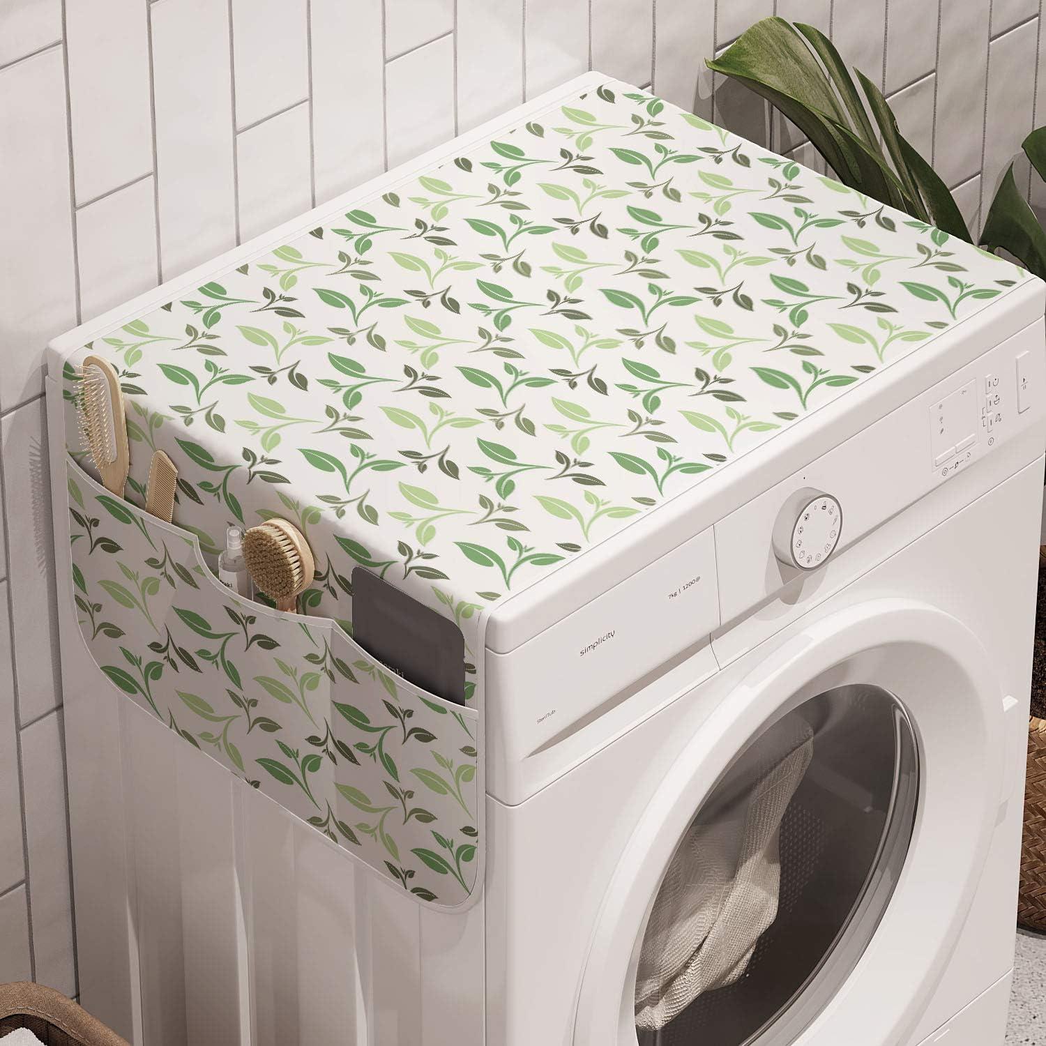 imageAmbesonne Valentines Day Washing Machine Organizer Romantic Design of Hearts Cupid Love Struck Antislip Fabric Cover for Washers and Dryers 47 x 185 Pink Sand BrownGreen Army Green