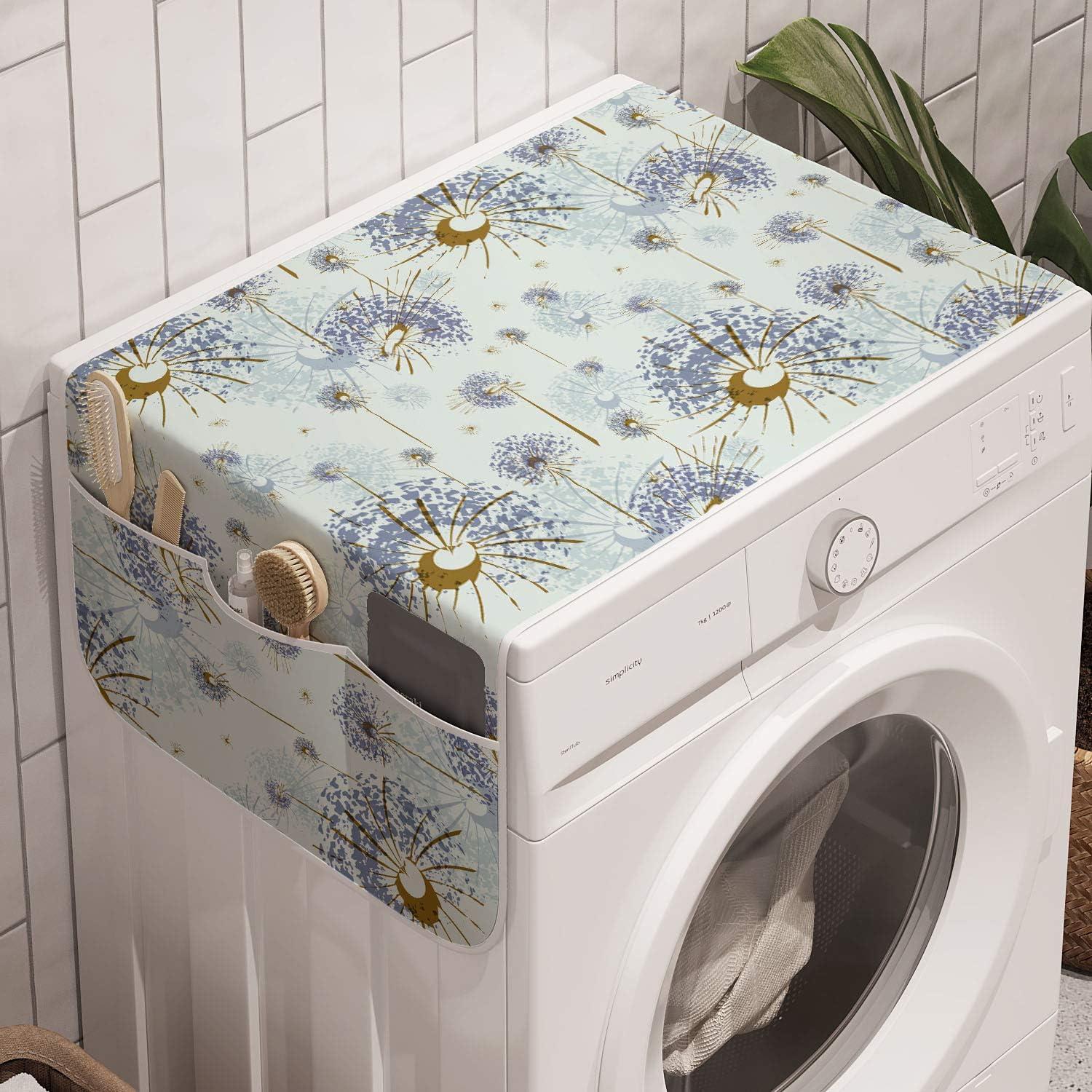 imageAmbesonne Valentines Day Washing Machine Organizer Romantic Design of Hearts Cupid Love Struck Antislip Fabric Cover for Washers and Dryers 47 x 185 Pink Sand BrownTurquoise Ceil Blue