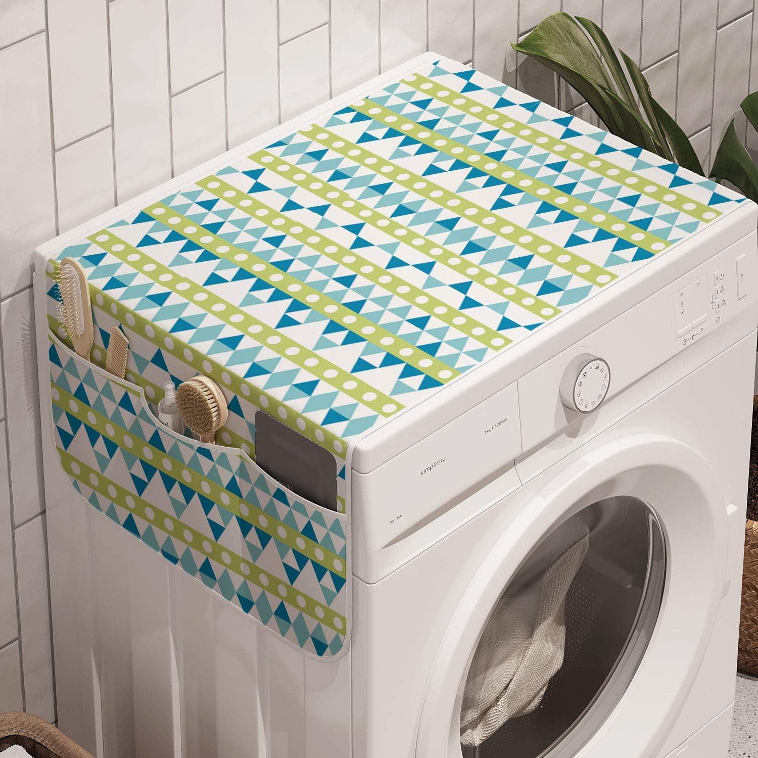imageAmbesonne Valentines Day Washing Machine Organizer Romantic Design of Hearts Cupid Love Struck Antislip Fabric Cover for Washers and Dryers 47 x 185 Pink Sand BrownAvocado Green Sea Blue