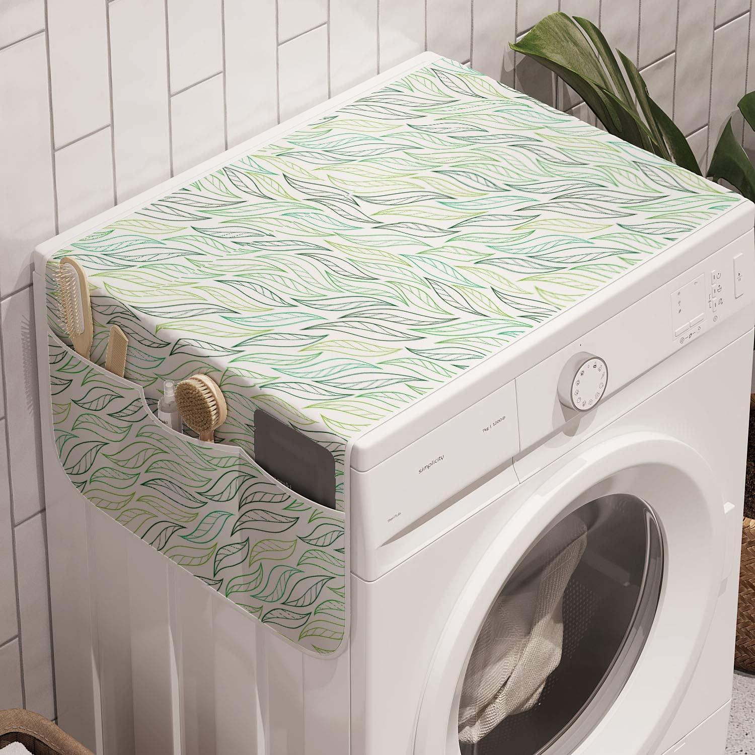 imageAmbesonne Valentines Day Washing Machine Organizer Romantic Design of Hearts Cupid Love Struck Antislip Fabric Cover for Washers and Dryers 47 x 185 Pink Sand BrownPale Green Navy Blue