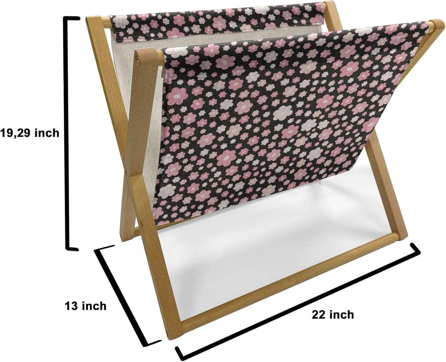 imageAmbesonne Valentines Magazine and Book Holder Love Theme with Romantic Hearts for You Lettering Simple Design Decorative Floor Rack Organizer for Living Room 22x19 Pink Charcoal Grey WhitePale Pink Charcoal Grey