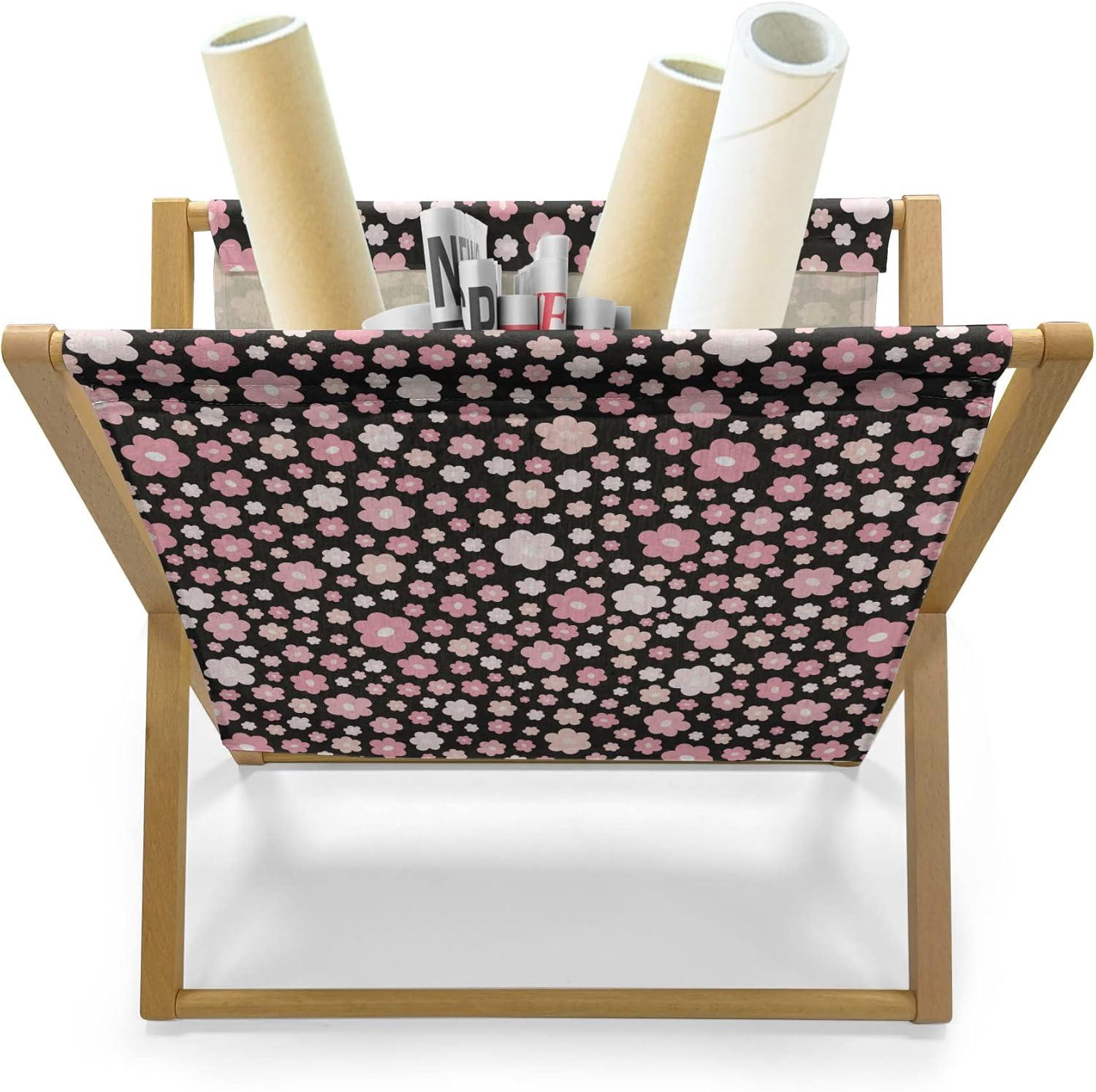 imageAmbesonne Valentines Magazine and Book Holder Love Theme with Romantic Hearts for You Lettering Simple Design Decorative Floor Rack Organizer for Living Room 22x19 Pink Charcoal Grey WhitePale Pink Charcoal Grey