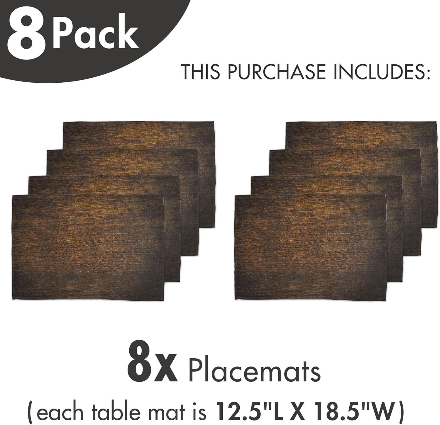 imageAmbesonne Wooden Print Place Mats Set of 8 Old Vintage Antique Timber Oak Background Rustic Floor Artisan Photo Washable Fabric Placemats for Dining Table Placemat 8 pcs Chestnut Brown